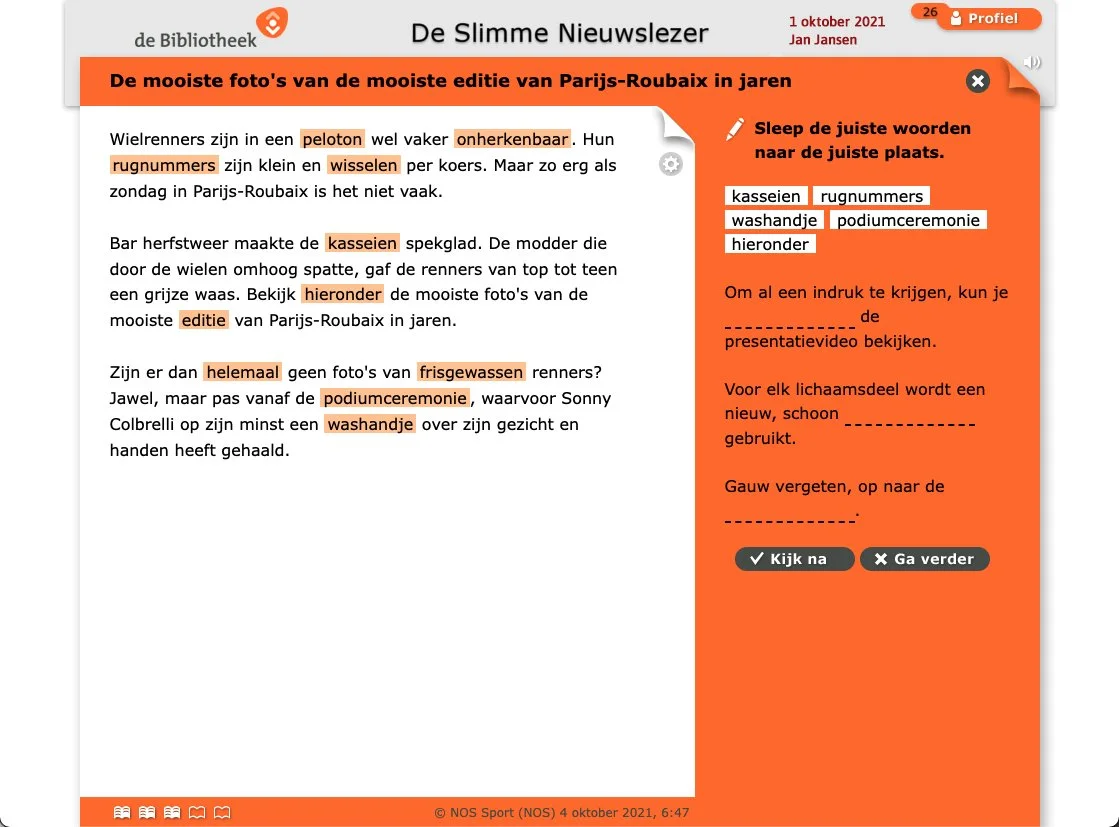 Met leuke oefeningen zoals woordslepen